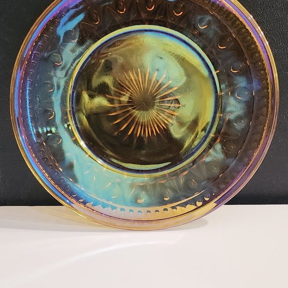 Vintage Amber Carnival Glass Park Lane Colonial Pattern by Indiana Glass - Picture 7 of 10